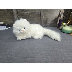 Vintage Animal Alley White Persian Cat Plush Blue Eyes Long Hair 1992 Stuffed...
